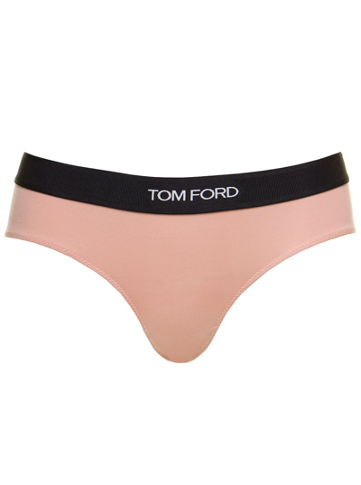 Shop Tom Ford Logo Waistband Briefs In Pink