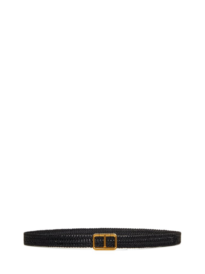 Shop Tom Ford Braided Buckle Belt In Black