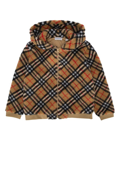 Shop Burberry Kids Checked Zip In Multi