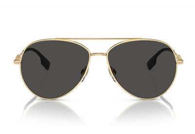 Shop Burberry Eyewear Aviator Sunglasses In Gold