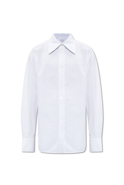 Shop Bottega Veneta Stitch Detailed Buttoned Shirt In White