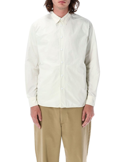 Shop Aspesi Buttoned Collared Shirt In White