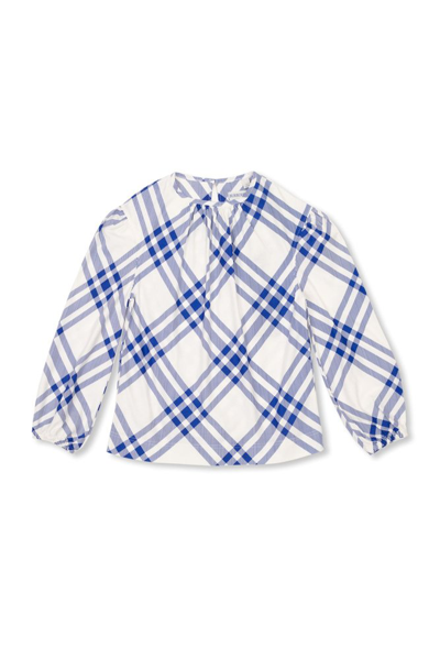 Shop Burberry Kids Checked Long In Multi