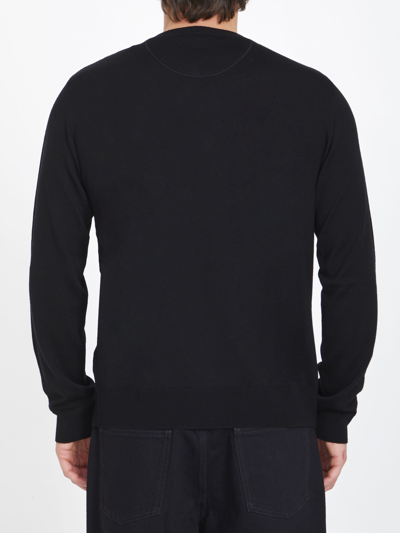 Valentino Garavani Man Sweater Black Size L Virgin Wool In Black