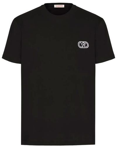 Shop Valentino Vlogo Tshirt In Black