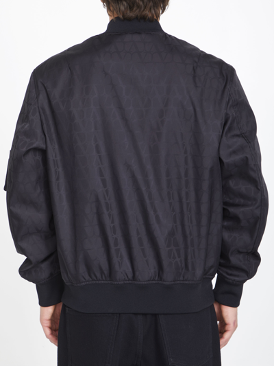 Shop Valentino Toile Iconographe Nylon Bomber In Black