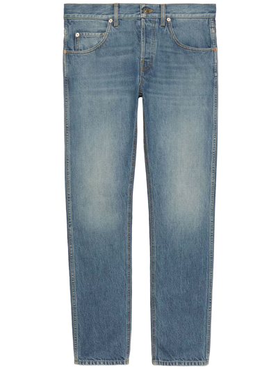 Shop Gucci Denim Jeans In Light Blue