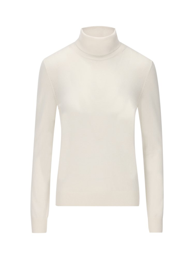 Shop Loro Piana Turtleneck Knitted Top In White