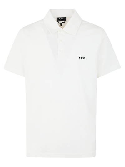 Shop Apc A.p.c. Logo Embroidered Polo Shirt In White