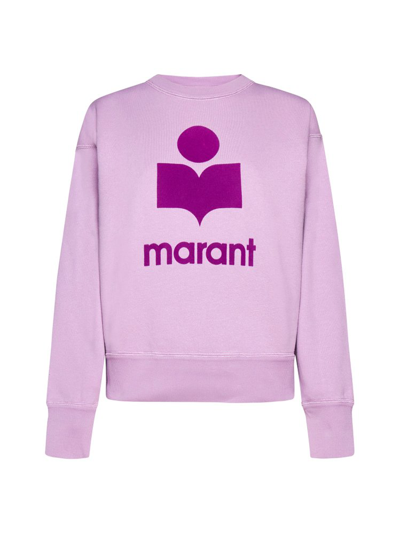 Shop Isabel Marant Étoile Logo Printed Crewneck Sweatshirt In Purple