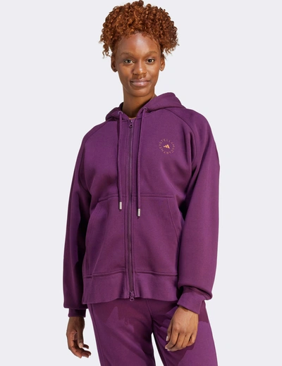 Shop Adidas By Stella Mccartney Full-zip Hoodie In Purple