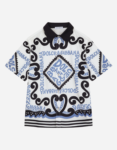 Shop Dolce & Gabbana Marina-print Poplin Shirt