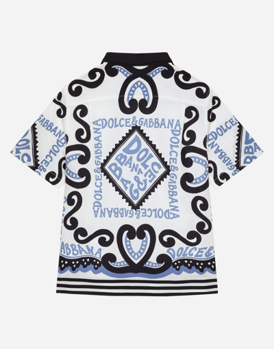 Shop Dolce & Gabbana Marina-print Poplin Shirt