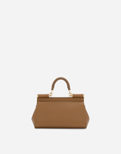 Shop Dolce & Gabbana Small Sicily Handbag In Brown