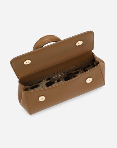 Dolce & Gabbana Small Sicily Handbag In Brown