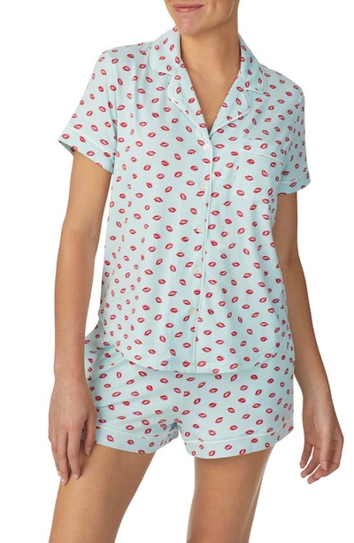 Shop Kate Spade Print Short Pajamas In Blue Prt