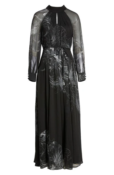 Shop Ted Baker Katiiy Tie Belt Mock Neck Recycled Polyester Dress In Black