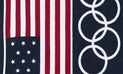Shop Barefoot Dreams Cozychic™ Team Usa Flag Throw Blanket In Indigo Multi