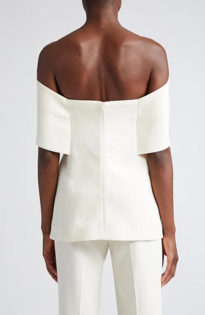 Shop Totême Off The Shoulder Evening Top In Macadamia