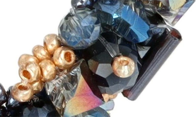 L Erickson Crystal Coated Headband In Midnight/ Gold
