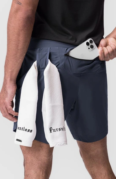 Shop Asrv Tetra-lite™ 7-inch Water Resistant Linerless Shorts In Navy Wings