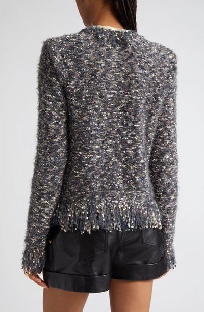 Shop L Agence Knit Cardigan In Grey Multi