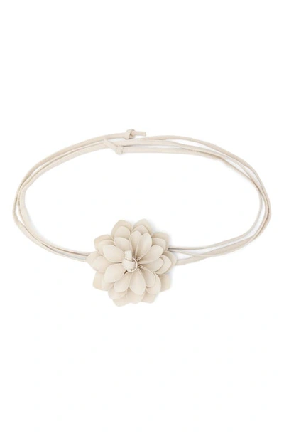 Shop Petit Moments Lolita Flower Faux Leather Belt In White