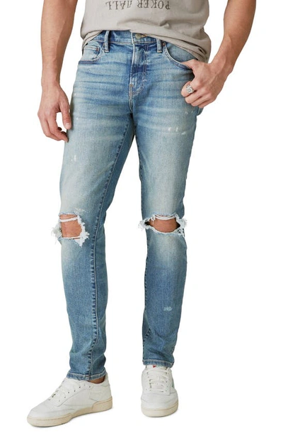 Shop Lucky Brand 100 Advanced Stretch Ripped Skinny Jeans In Raily