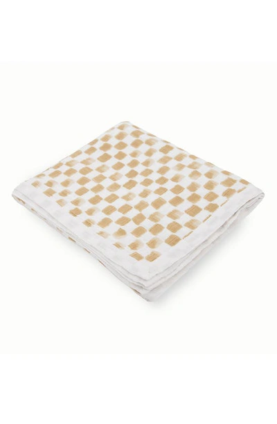 Little Unicorn Cotton Muslin Quilted Throw In Adobe Checker