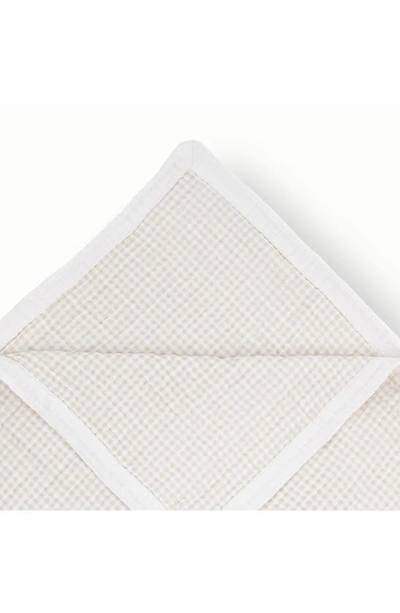 Little Unicorn Cotton Muslin Quilted Throw In Tan Gingham