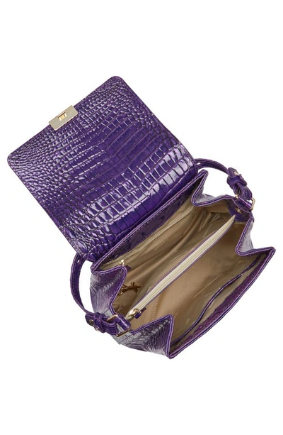 Shop Brahmin Margo Croc Embossed Leather Crossbody Bag In Royal Purple