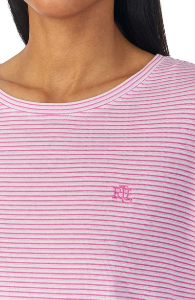 Shop Lauren Ralph Lauren Boxer Short Sleeve Cotton Blend Short Pajamas In Pink Stp