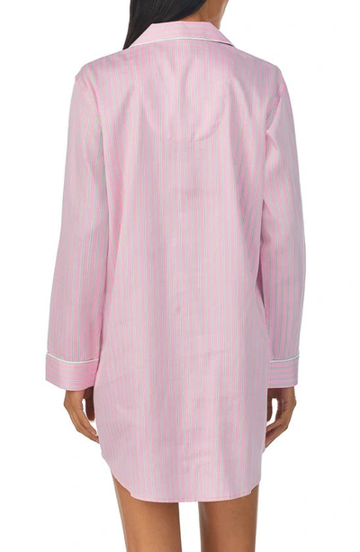 Shop Lauren Ralph Lauren Stripe Sleep Shirt In Pink Stripe