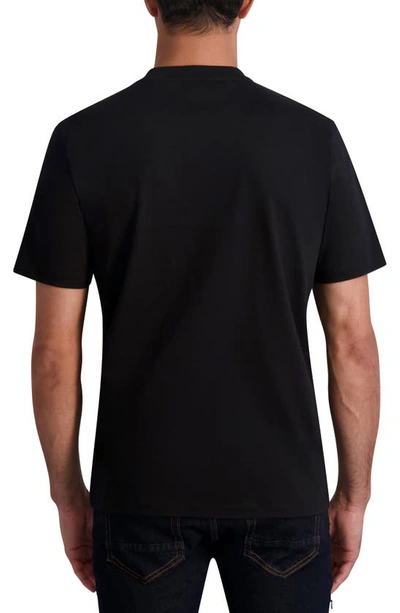 Shop Karl Lagerfeld Logo Patch Graphic T-shirt In Black
