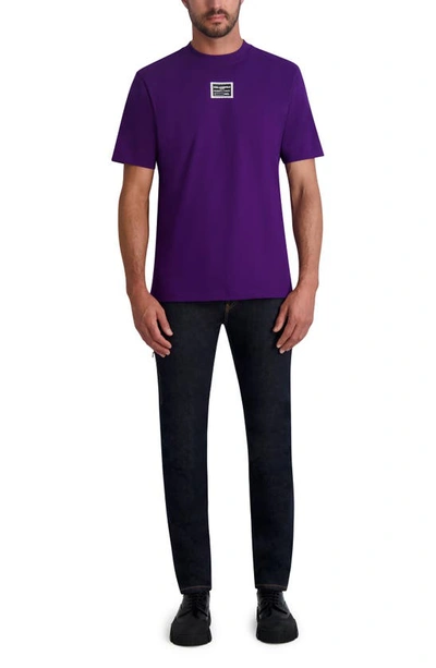 Shop Karl Lagerfeld Logo Patch Graphic T-shirt In Purple