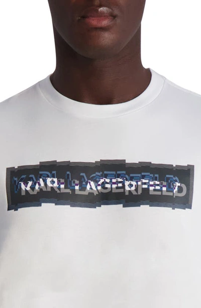 Shop Karl Lagerfeld 3d Logo Cotton Graphic T-shirt In White
