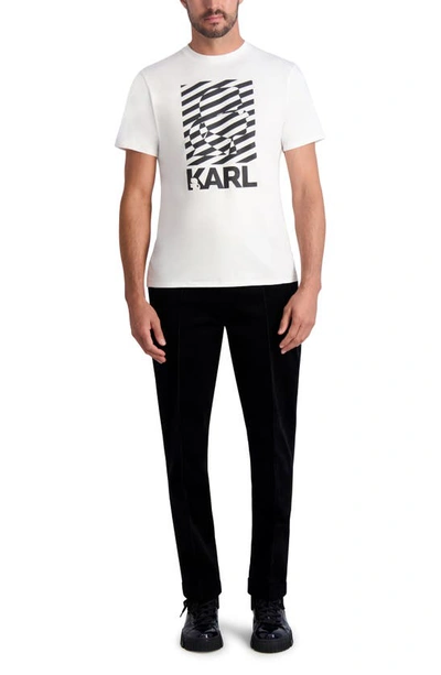 Shop Karl Lagerfeld Flat Front Straight Leg Stretch Corduroy Pants In Black