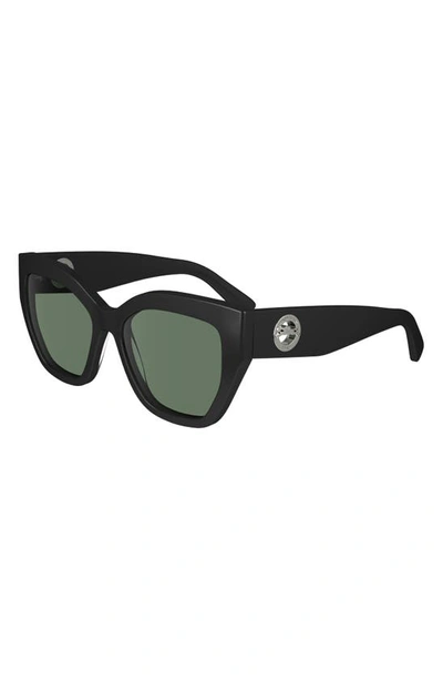 Shop Longchamp 55mm Butterfly Sunglasses In Black