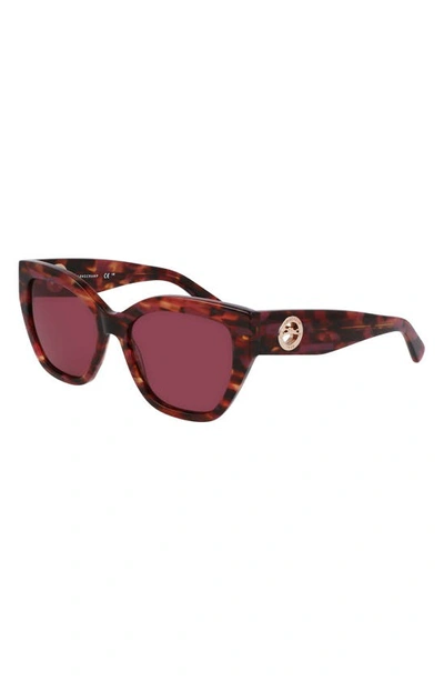 Shop Longchamp 55mm Butterfly Sunglasses In Textured Red
