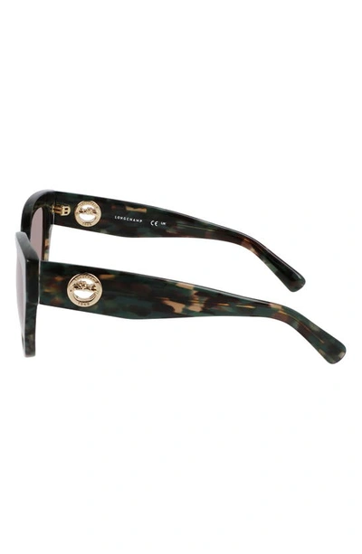Longchamp 55mm Butterfly Sunglasses In Textured Green