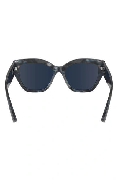 Longchamp 55mm Butterfly Sunglasses In Textured Blue