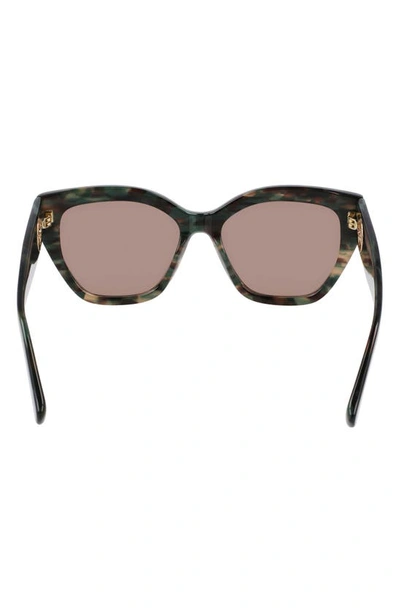Longchamp 55mm Butterfly Sunglasses In Textured Green