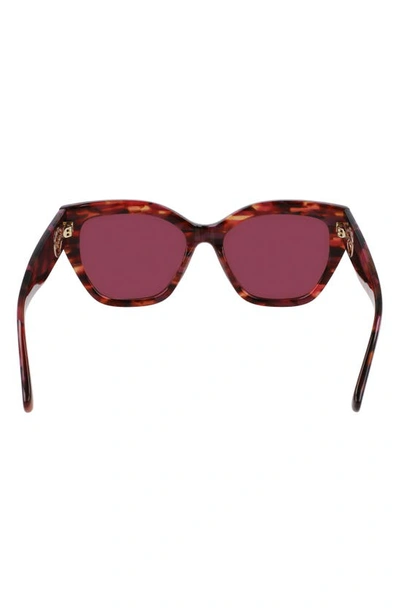 Shop Longchamp 55mm Butterfly Sunglasses In Textured Red