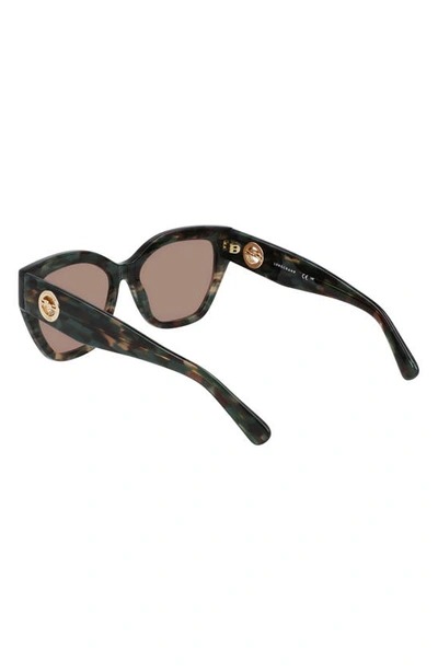 Longchamp 55mm Butterfly Sunglasses In Textured Green