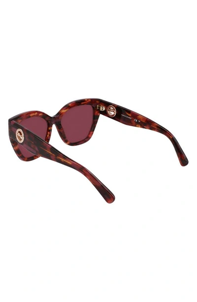 Shop Longchamp 55mm Butterfly Sunglasses In Textured Red