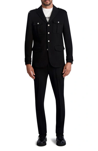 Shop Karl Lagerfeld Single Breasted Blazer In Black