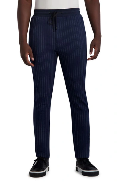 Shop Karl Lagerfeld Stripe Track Pants In Navy