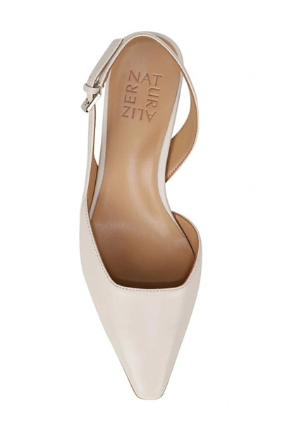Naturalizer Dalary Slingback Pumps In Satin Pearl Leather