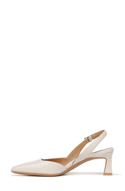 Naturalizer Dalary Slingback Pumps In Satin Pearl Leather