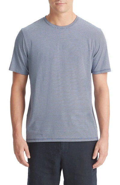 Shop Vince Stripe Pima T-shirt In Dusty Sky Combo